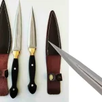 Kılıflı Çift Ağızlı Geleneksel Çerkes Kaması (Ege Hançeri)