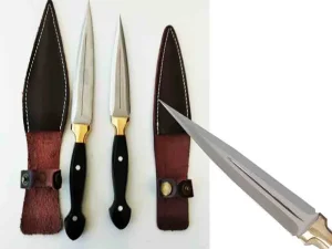 Kılıflı Çift Ağızlı Geleneksel Çerkes Kaması (Ege Hançeri)