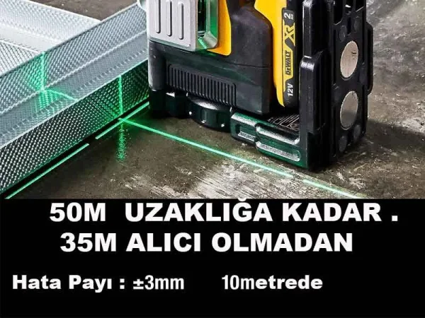 DEWALT-12-EKSEN-LAZER-TERAZI-HIZALAMA-YESIL-ISIK-9.jpg Dewalt 12 Eksen Çapraz Çizgi Lazer Terazi (Çift Bataryalı) - Detay Görsel 1