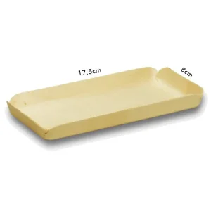 Dikdörtgen Doğal Ahşap Tabak 17.5x8 cm (10'lu Paket)
