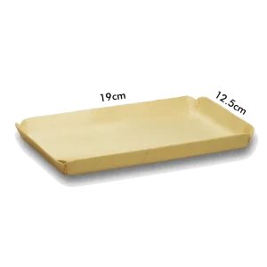 Dikdörtgen Doğal Ahşap Tabak 19x12.5 cm (10'lu Paket)