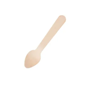 Ahşap Mini Tadım Kaşığı 9.6 cm (100'lü Paket)