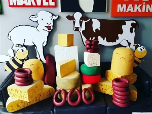 Şarküteri Vitrin Tipi Gouda Teker Peynir Maketi