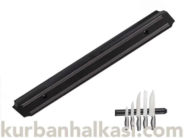 duvar_miknatisi_siyah_1.jpg Ahşap Gövdeli Güçlü Duvar Bıçak Tutucu Mıknatısı - Detay Görsel 1
