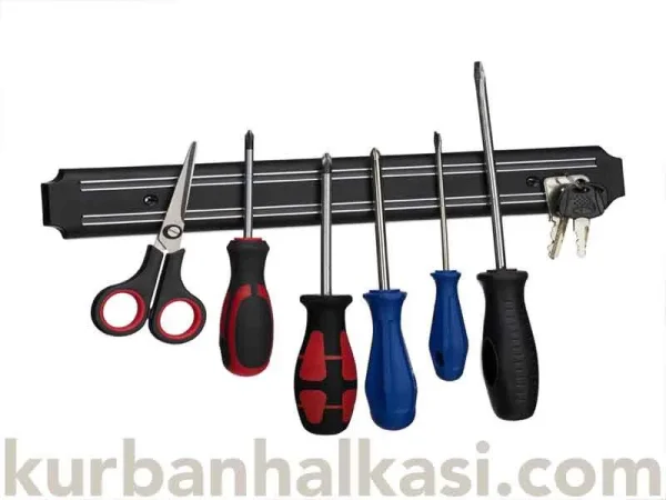 duvar_miknatisi_siyah_2.jpg Ahşap Gövdeli Güçlü Duvar Bıçak Tutucu Mıknatısı - Detay Görsel 2