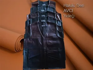 Hakiki Deri Çok Cepli Avcı ve Doğa Yeleği