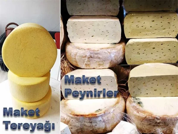 maket-peynir-maket-tereyagi.jpg Kars Eski Kaşar Peyniri Vitrin Maketi (Tam Teker - 12 kg) - Detay Görsel 4