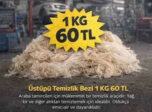 Sanayi ve Atölye Tipi Pamuklu Üstüpü Temizlik Bezi